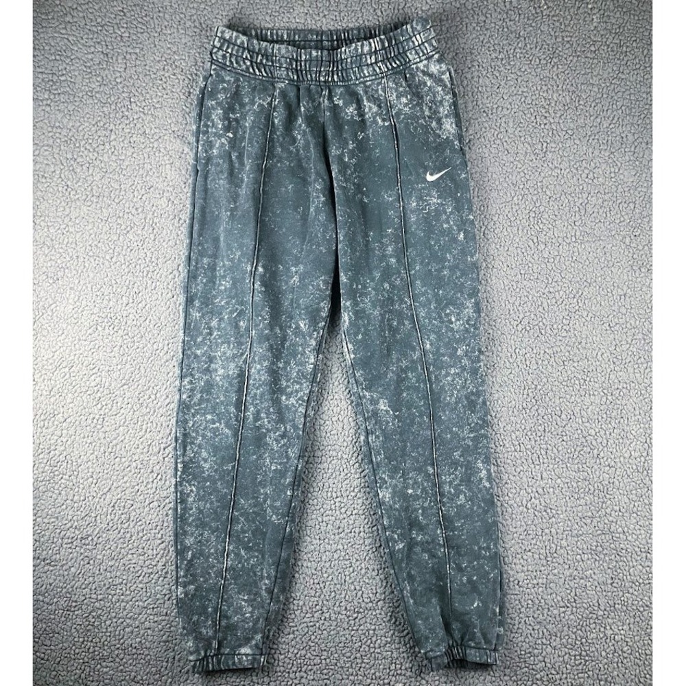 Nike Sportswear Acid Wash Pintuck Joggers Grey White High Rise Sweatpants Small